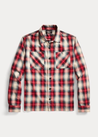 Camisa Ralph Lauren Hombre Rojos / Negros - Plaid Twill Camp - WHVEN0365